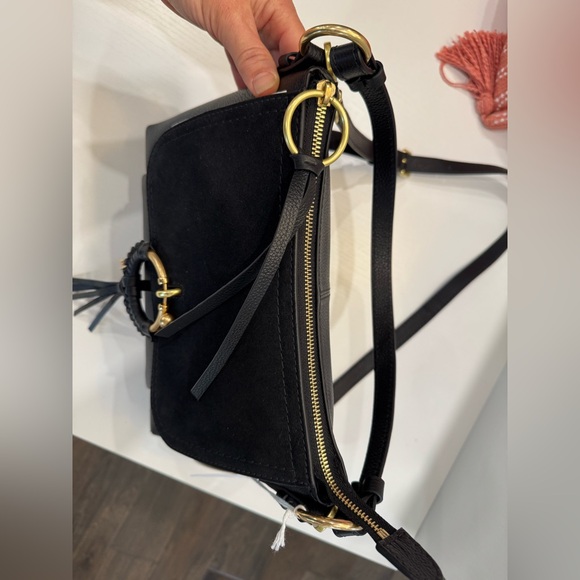 NWT | Large See By Chloe Joan Crossbody Bag | Black Leather and Suede | Dust Bag - Picture 9 of 17
